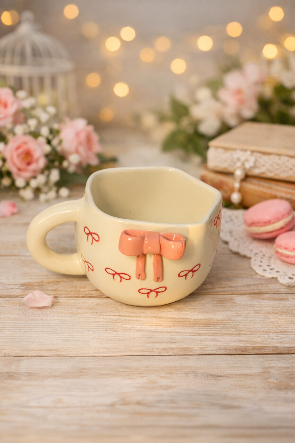 Pink Bow Bliss Ceramic Mug
