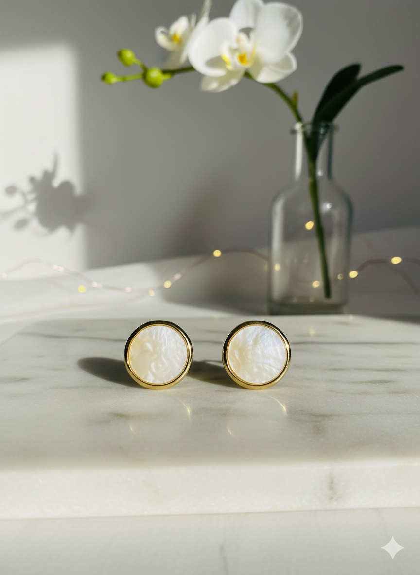 Ivory Halo Studs