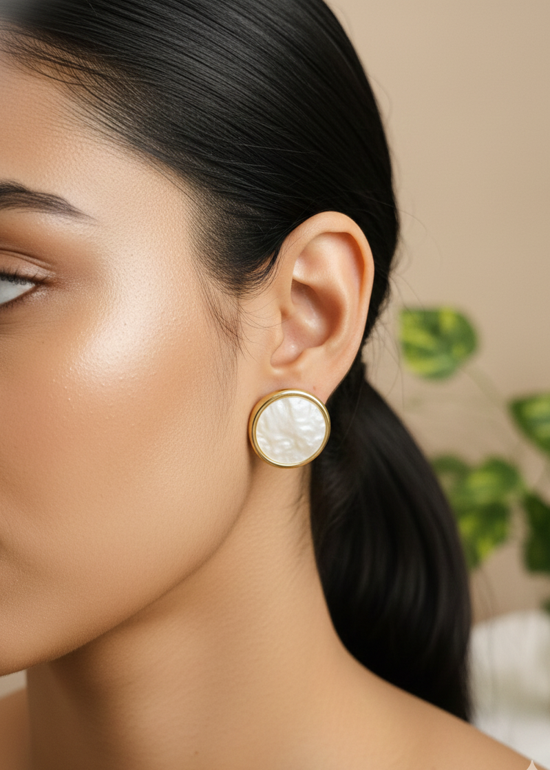 Ivory Halo Studs