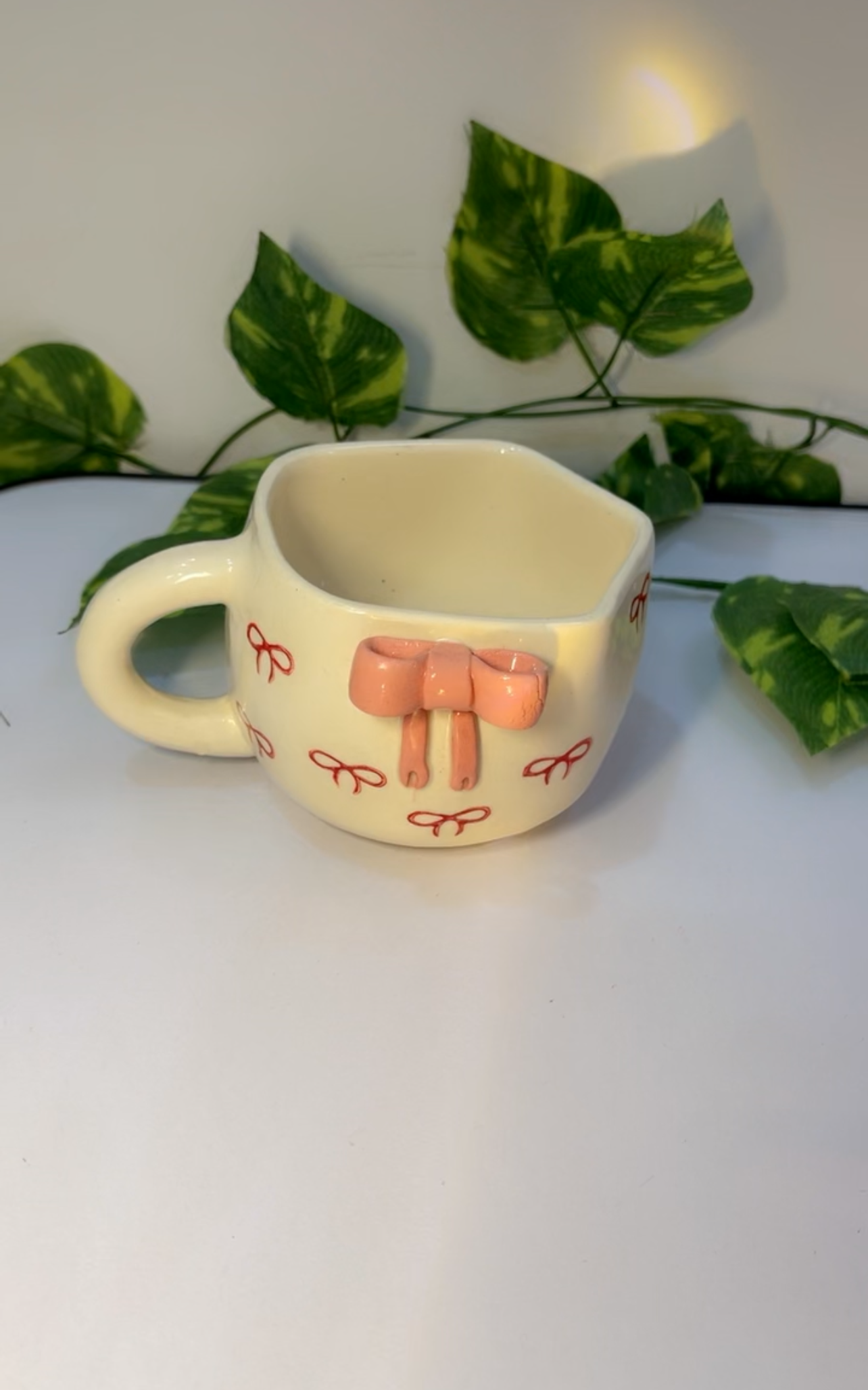 Pink Bow Bliss Ceramic Mug