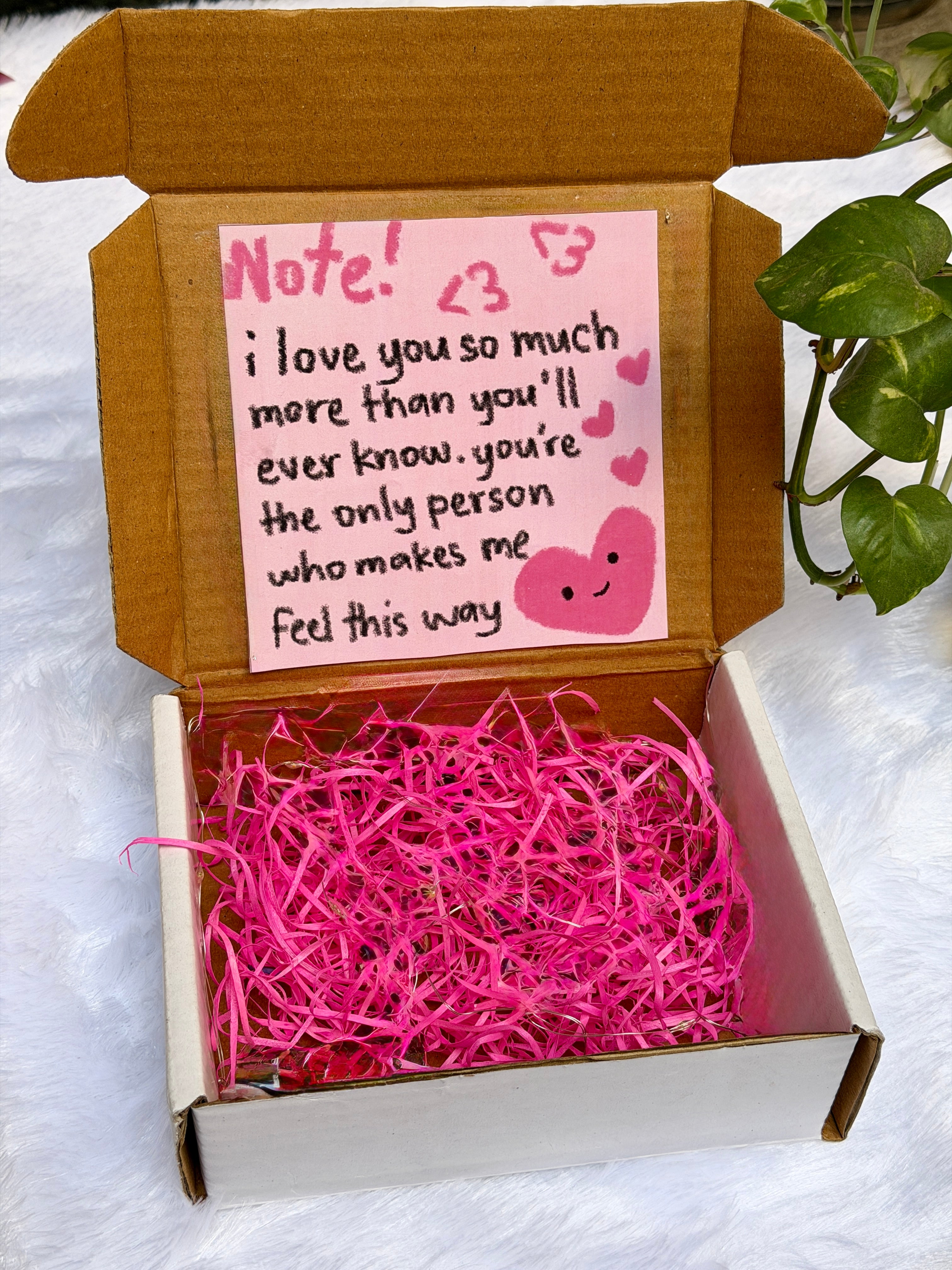 Box with I Love U Sticker