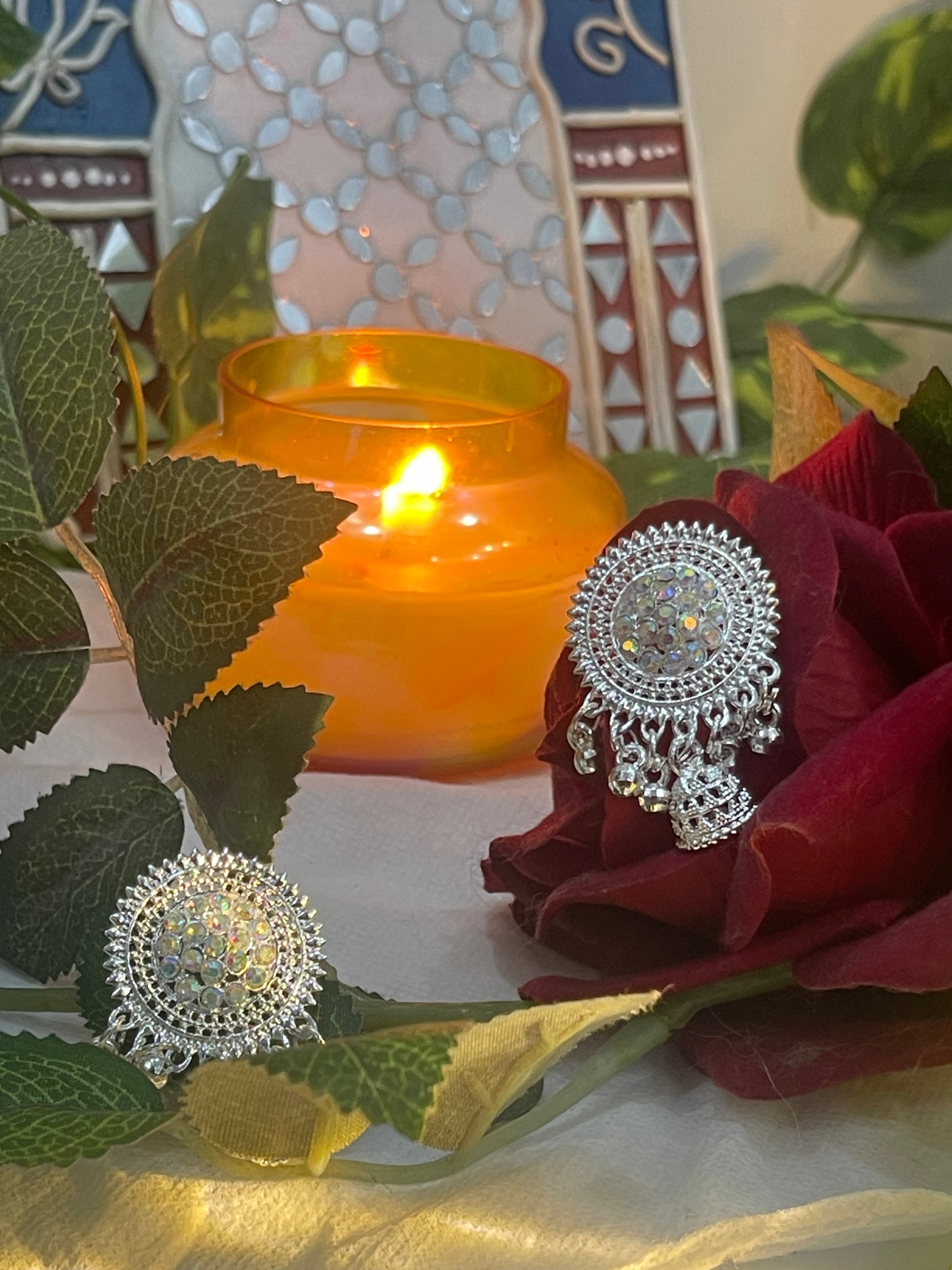 Ethnic Mirror Stone Earrings