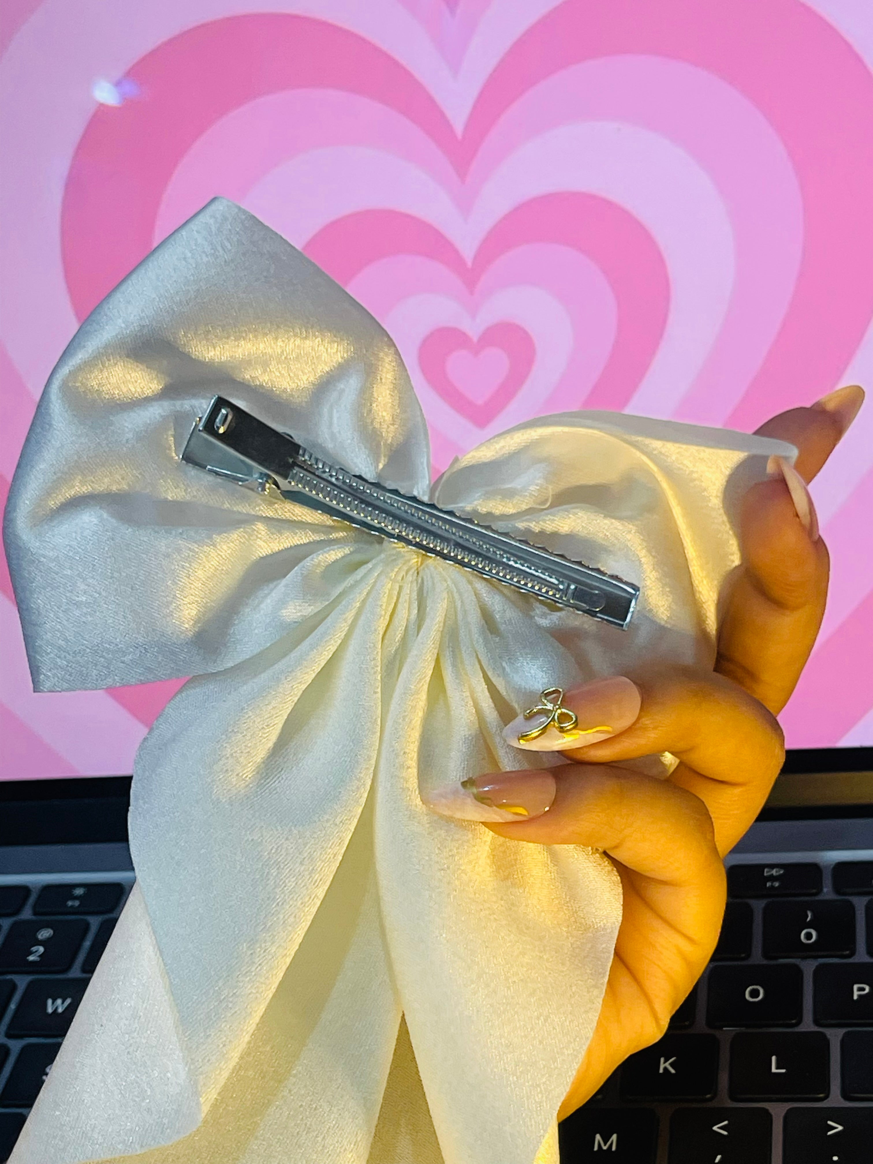 Pearl Kissed Satin Bow