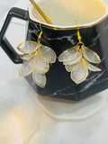 Crystal Leaf Dangle Earrings