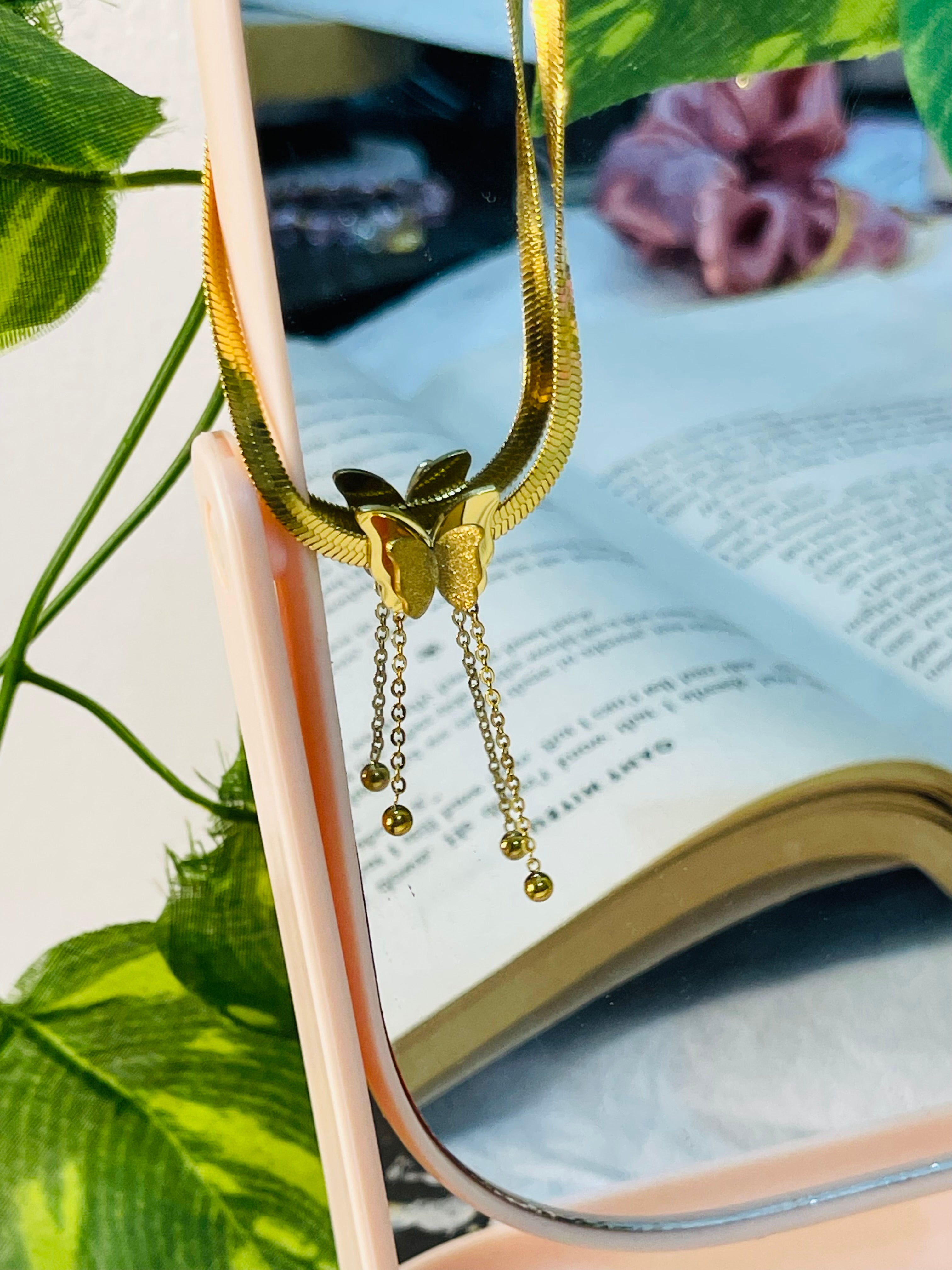 Golden Butterfly Pendant(Anti-Tarnish)