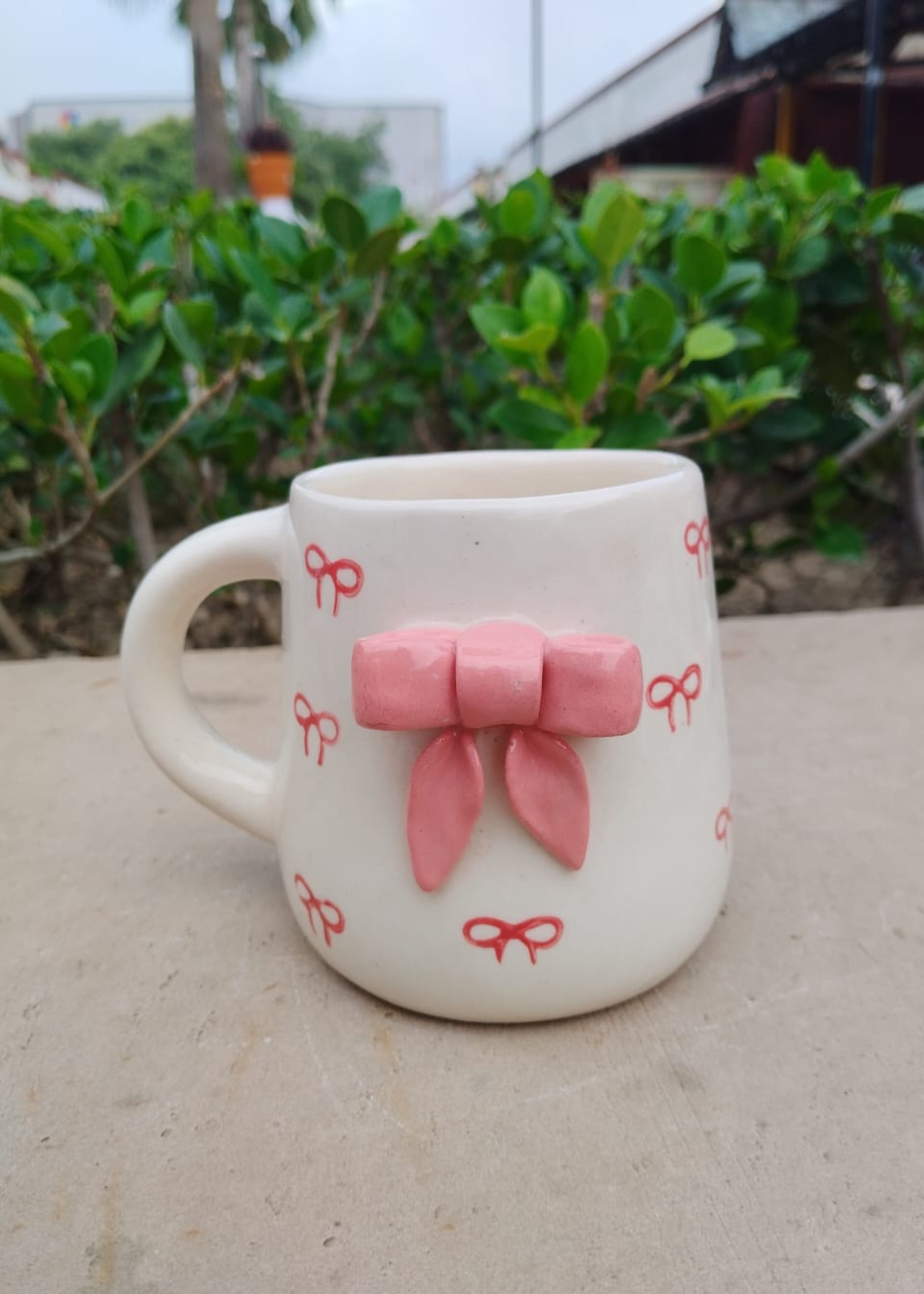 Pink Bow Bliss Ceramic Mug